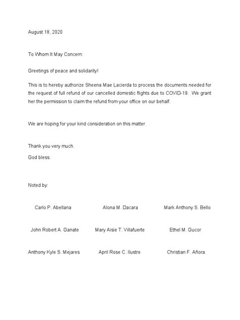 Authorization Letter (Cebu Pac) .